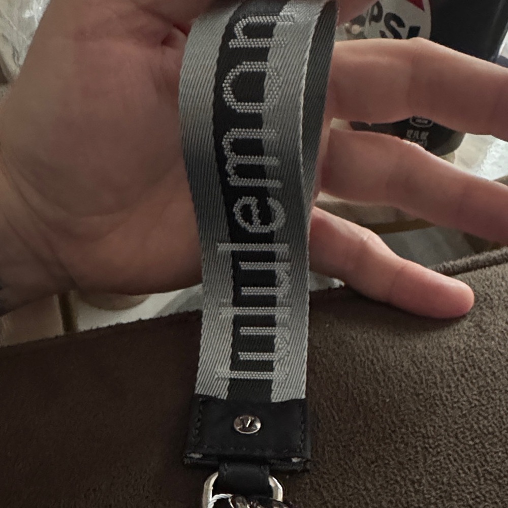 Lululemon Black Dual Pouch Wristlet silver black and gray as shown